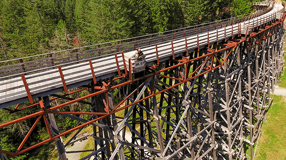 a huge lookout bridge