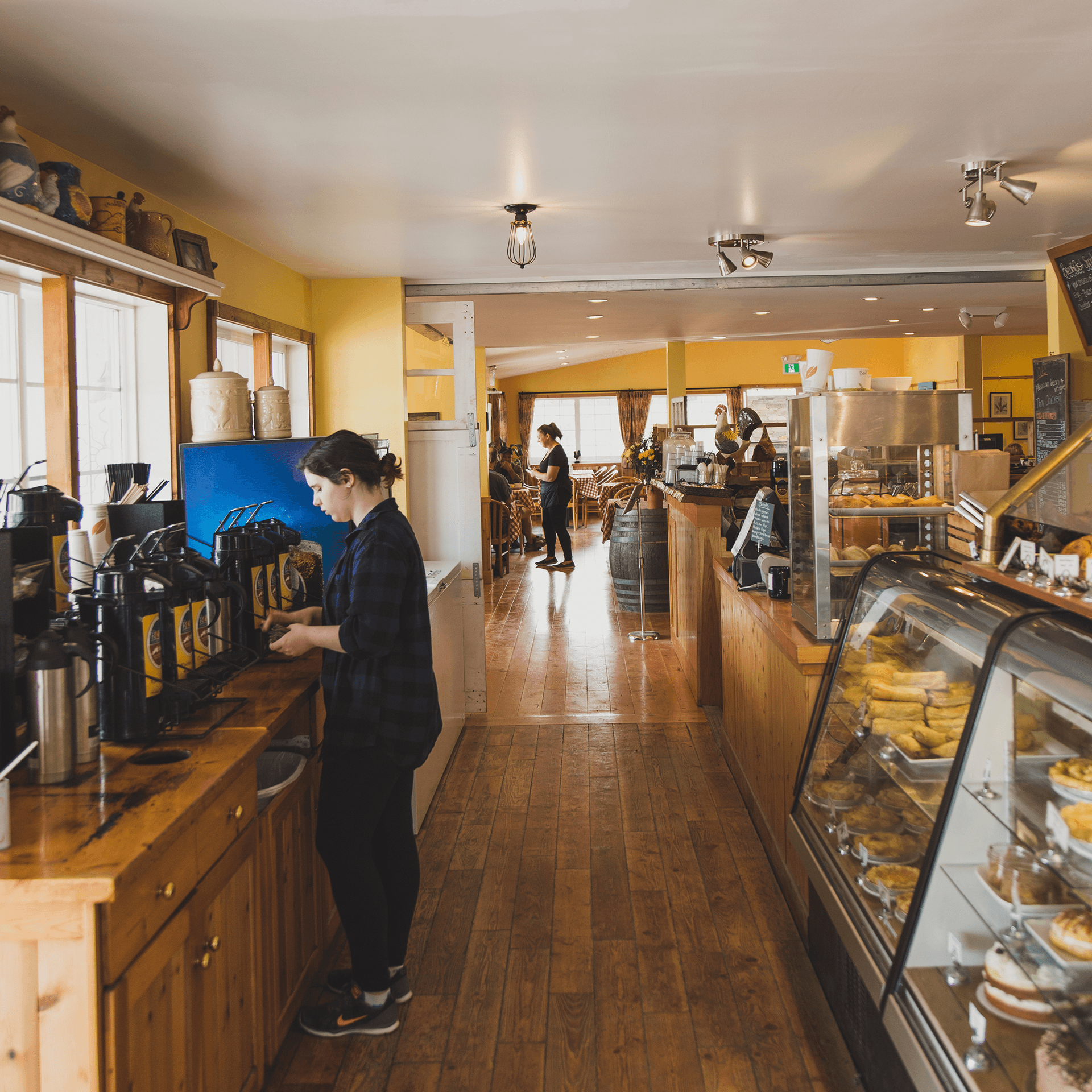 interior of rustic cafe