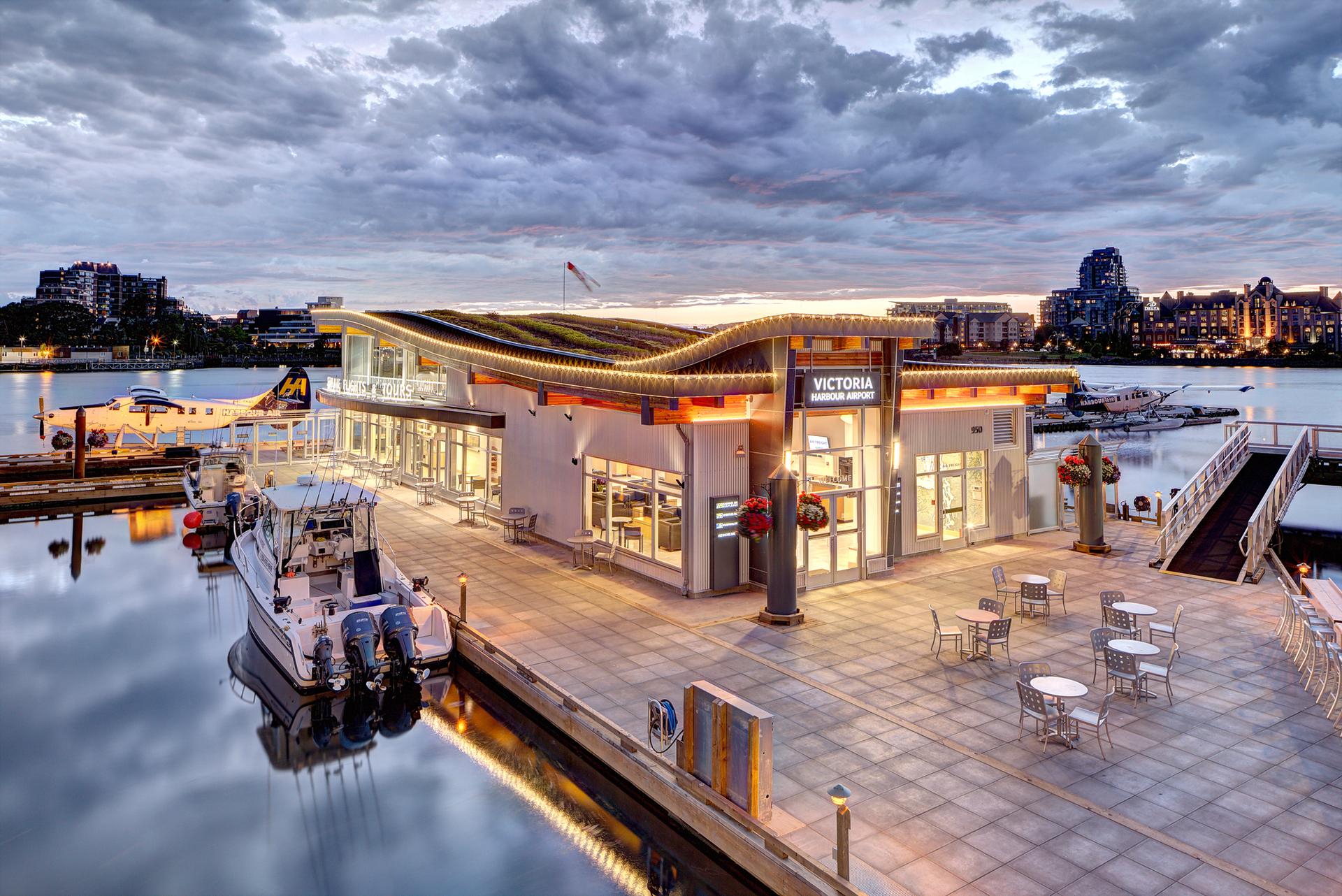 exterior of Victoria harbour airport