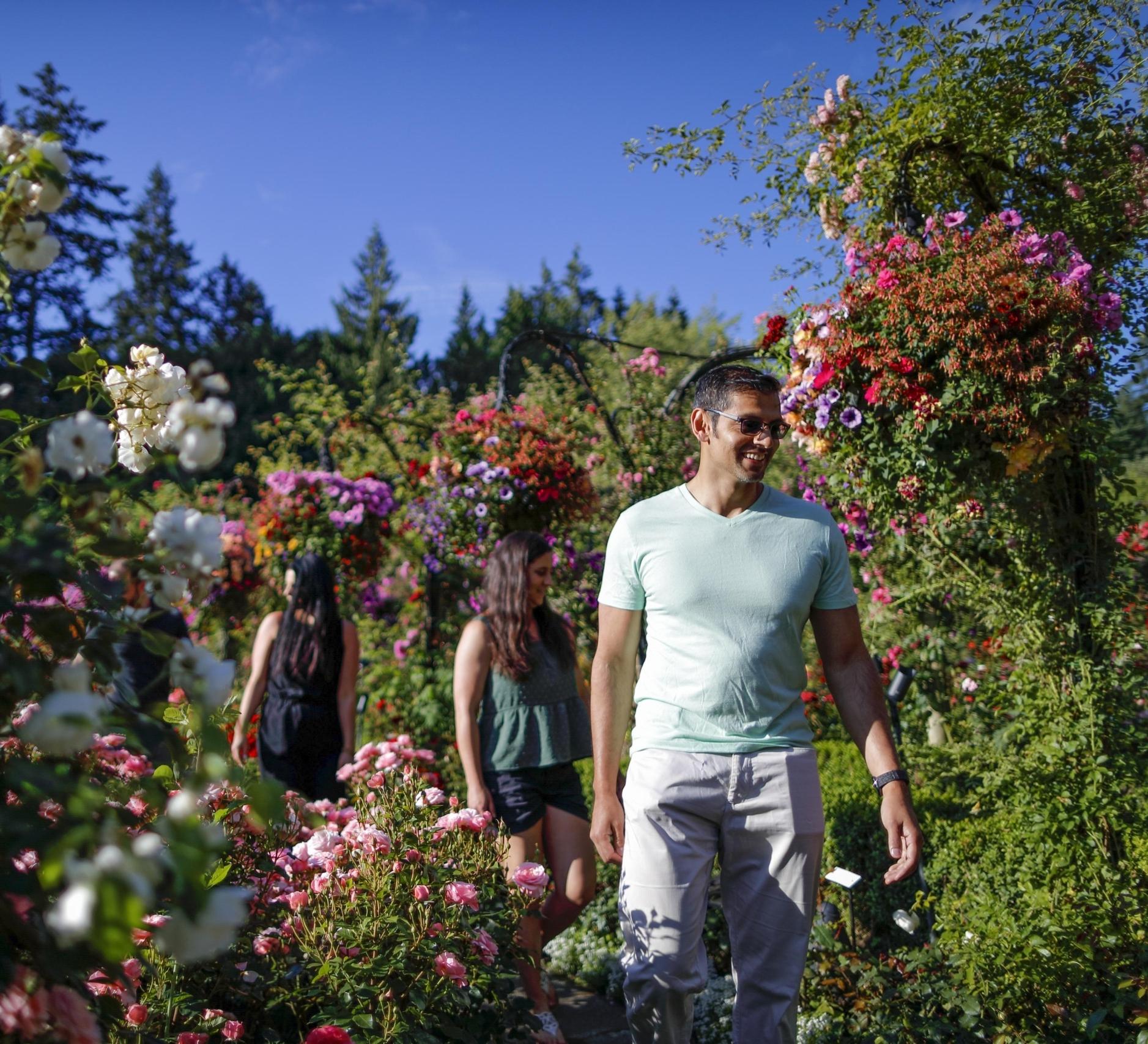 A group of professionals visits The Butchart Gardens