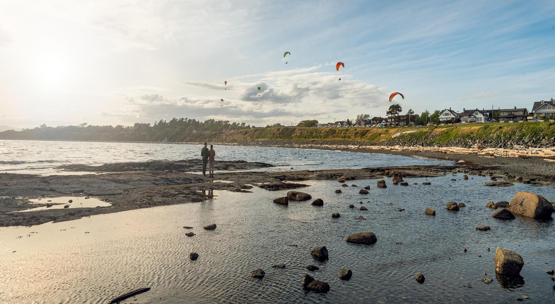 people walking on the beach - Dallas Road