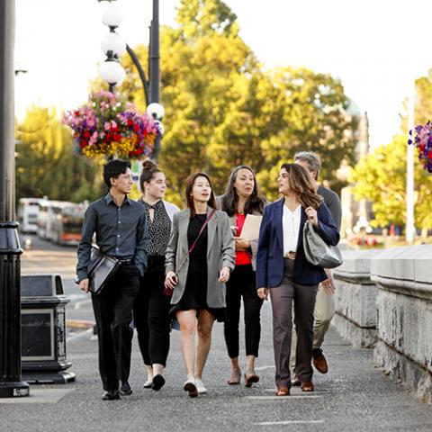 Walking on the street