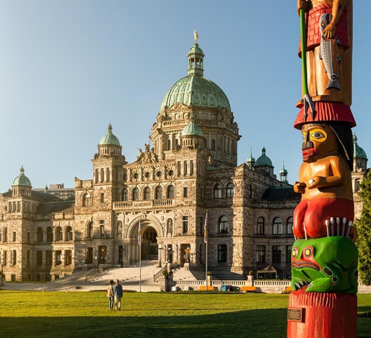 A couple views The Parliament Buildings in Victoria, BC