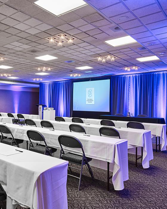 A staged room a the Victoria Conference Centre